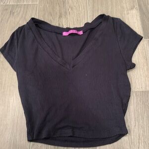 Jac Parker Women’s Black Cropped T-Shirt Size S